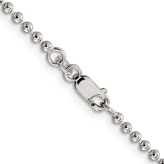Sterling Silver 2.35mm Beaded Chain
