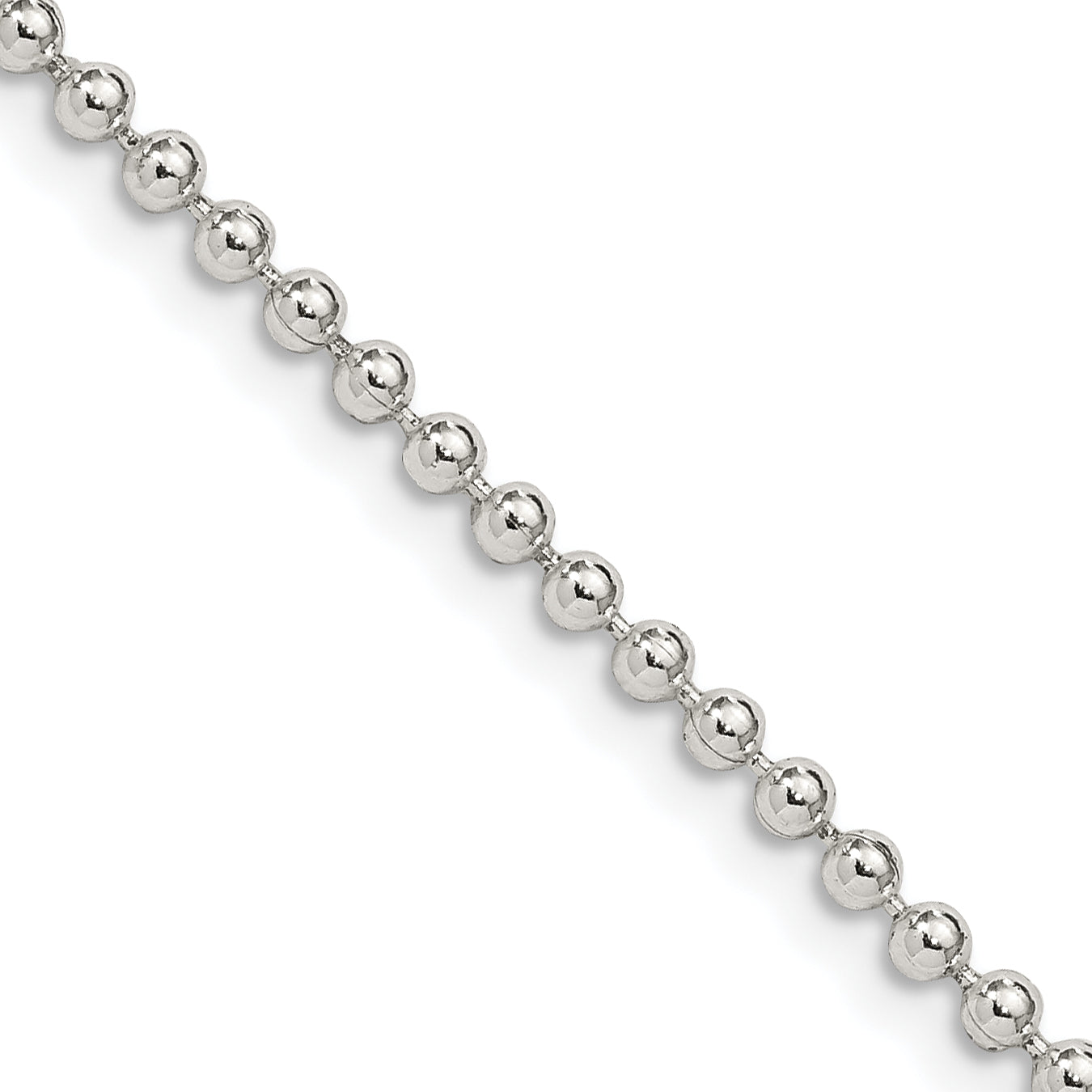 Sterling Silver 2.35mm Beaded Chain