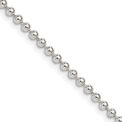 Sterling Silver 2.35mm Beaded Chain