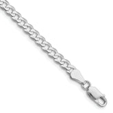 Sterling Silver Rhodium-plated 4.7mm Flat Curb Chain