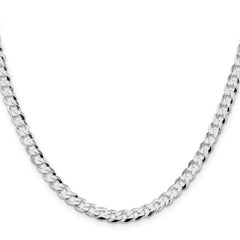 Sterling Silver Rhodium-plated 5.75mm Flat Curb Chain