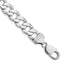 Sterling Silver Rhodium-plated 11.75mm Flat Curb Chain