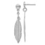 Sterling Silver Rhodium-plated Leaf Post Dangle Earrings