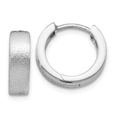 SS RH-plated Radiant Essence Textured Huggie Hoop Earrings