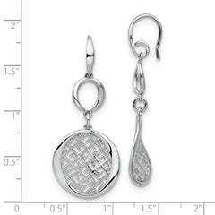 Sterling Silver Rhodium-plated Filigree Dangle Earrings