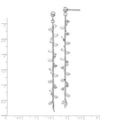 Sterling Silver Rhodium-plated Post Dangle Earrings