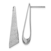 Sterling Silver Rhodium-plated Sand-finish Post Dangle Earrings