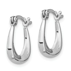 Sterling Silver Rhodium-plated Huggie Earrings