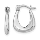 Sterling Silver Rhodium-plated Huggie Earrings
