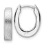 Radiant Essence SS Rhod-plated D/C Brushed Oval Hoop Earrings
