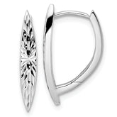 Sterling Silver Rhod-plated D/C Hoop Earrings