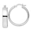 Sterling Silver Rhod-plated Polished Hoop Earrings