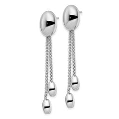 Sterling Silver Rhod-plated Polished Post Dangle Earrings