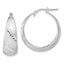 Hoop Earrings in Sterling Silver, 27x28mm Satin & Diamond-Cut - Sophia Jewelers