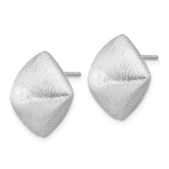 Sterling Silver Rhodium-plated Etched Square Post Earrings