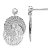 Sterling Silver Rhodium-plated Etched Circles Dangle Earrings
