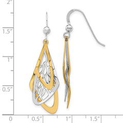 Sterling Silver Rhodium-plated and Gold-tone Dangle Earrings