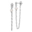 Sterling Silver RH-plat FWC Pearl Front/Back Chain Dangle Earrings