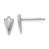 Sterling Silver Rh-plated Polished Arrowhead Post Earrings