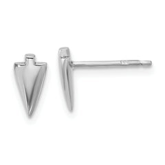 Sterling Silver Rh-plated Polished Arrowhead Post Earrings