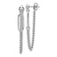 Sterling Silver Rhodium-plated Post Chain Dangle Earrings