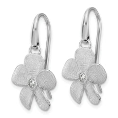 SS RH-plat Radiant Essence Pol/Scratch CZ Flower Earrings