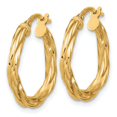 Sterling Silver Gold-plated Polished Twisted Hoop Earrings