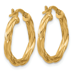 Sterling Silver Gold-plated Polished Twisted Hoop Earrings