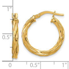 Sterling Silver Gold-plated Polished Twisted Hoop Earrings