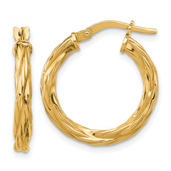 Sterling Silver Gold-plated Polished Twisted Hoop Earrings