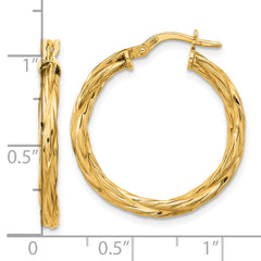 Sterling Silver Gold-plated Polished Twisted Hoop Earrings