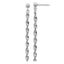 Sterling Silver RH-plat Polish/Dia.-cut Dangle Post Earrings