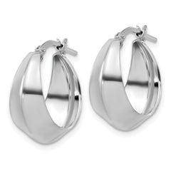 Sterling Silver RH-plated Polished Graduated Hoop Earrings