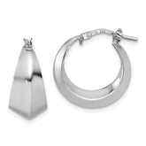 Sterling Silver RH-plated Polished Graduated Hoop Earrings