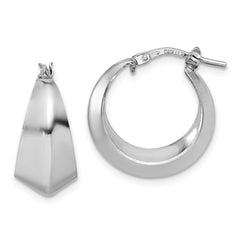Sterling Silver RH-plated Polished Graduated Hoop Earrings