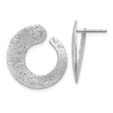 SS RH-plt Radiant Essence Textured Tapered Circle Post Earrings