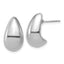 Sterling Silver RH-plat Polished Puff Teardrop Post Earrings