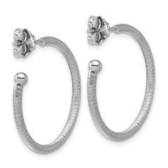 SS RH-plated Diamond-cut 25x2mm Post C-Hoop Earrings