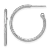 SS RH-plated Diamond-cut 25x2mm Post C-Hoop Earrings