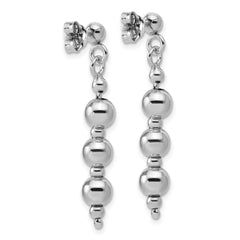 Sterling Silver Rhodium-Plated Ball Dangle Post Earrings