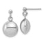 Sterling Silver RH-plated Polished Domed Post Dangle Earrings