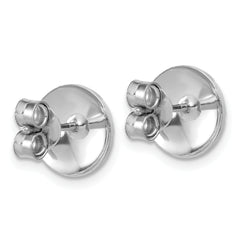 Sterling Silver RH-plated Polished and Diamond-cut Post Earrings