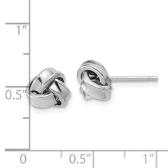 Sterling Silver RH-plated Polished Love Knot Post Earrings