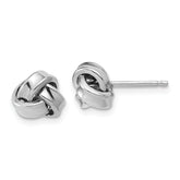 Sterling Silver RH-plated Polished Love Knot Post Earrings