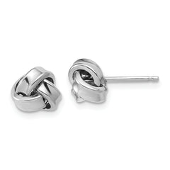 Sterling Silver RH-plated Polished Love Knot Post Earrings
