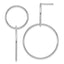 Sterling Silver RH-plated Polished Circles Post Dangle Earrings