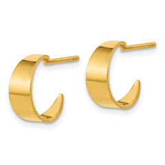 Sterling Silver Gold-tone Polished C-Hoop Post Earrings