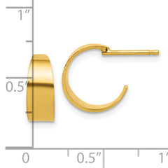 Sterling Silver Gold-tone Polished C-Hoop Post Earrings