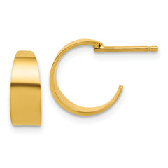 Sterling Silver Gold-tone Polished C-Hoop Post Earrings