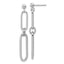Sterling Silver RH-plt Polish Paperclip Link Dangle Post Earrings